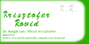 krisztofer rovid business card