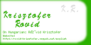 krisztofer rovid business card